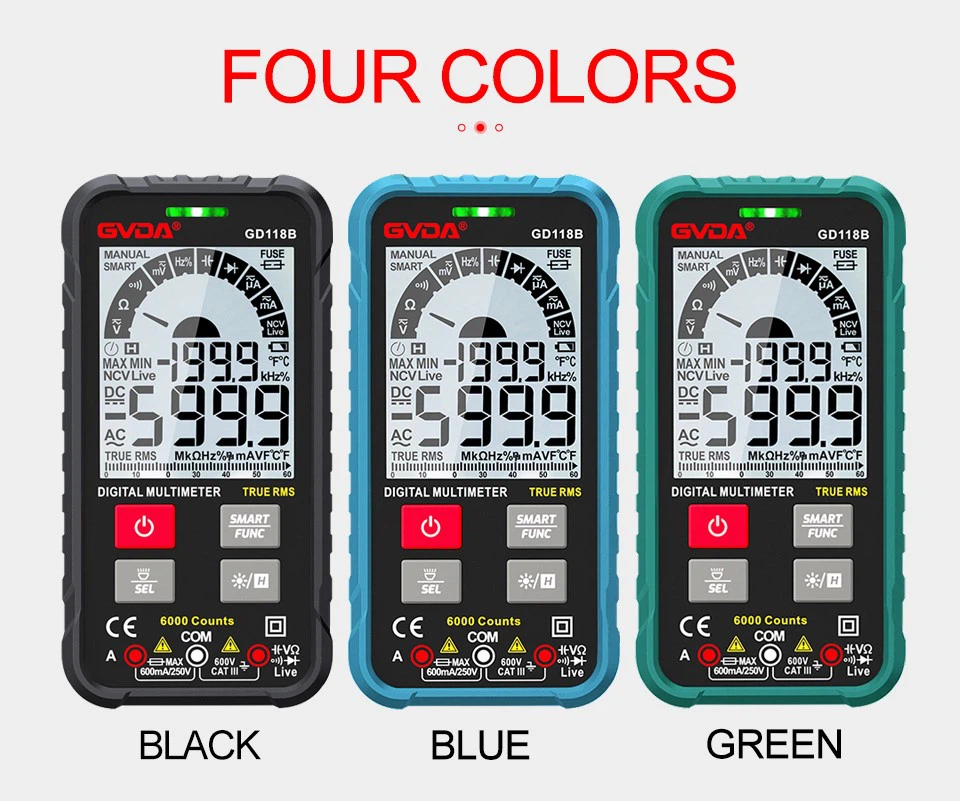 2 Multimter Black green blue color 2 Multimter Black green blue color