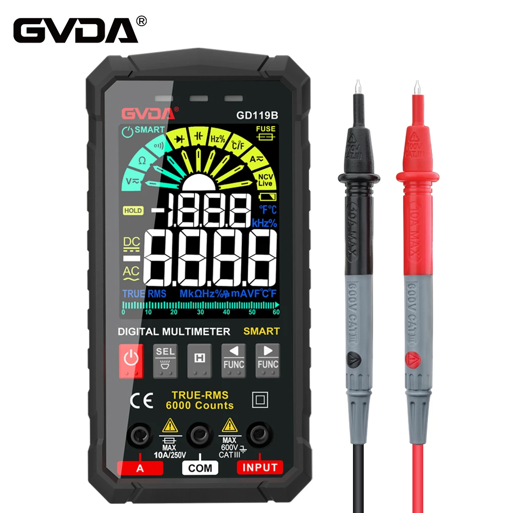 1. 6000 Counts digital multimeter