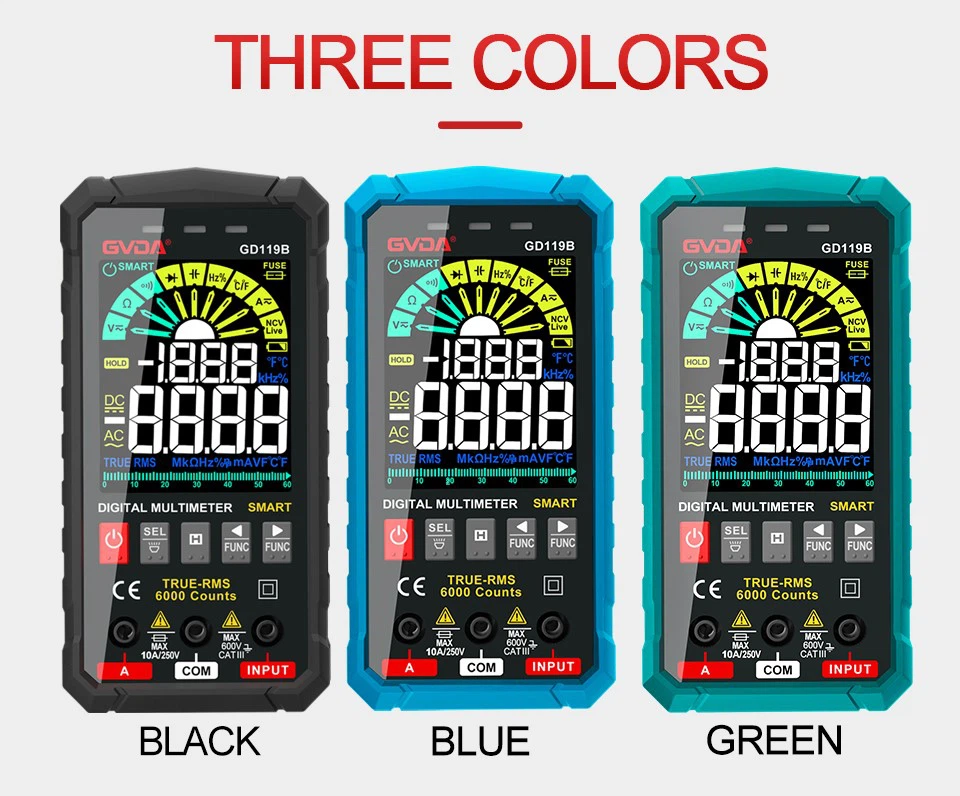 2 Digital multimter black blue green silicon case