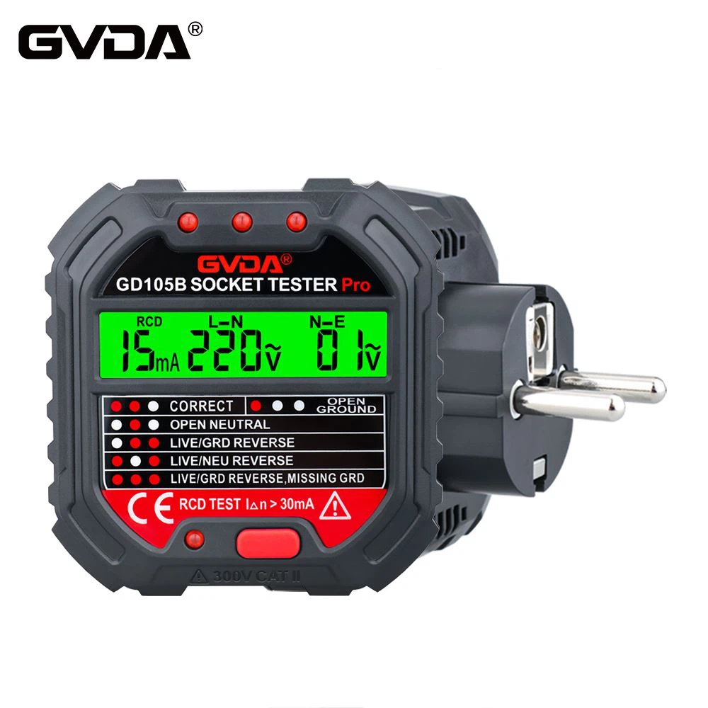 GVDA Socket Testerin GD105B tekninen parametri